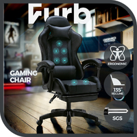 Furb Gaming Office Chair Racing Computer Chair with 7 Point Massage & Footrest