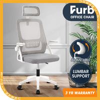 Furb Office Chair Computer Gaming Mesh Executive Chairs Study Seating White Grey