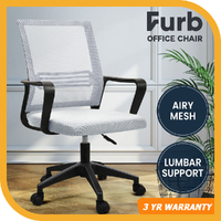 Furb Office Chair Mesh Chairs Computer Gaming Study Black Ash Grey