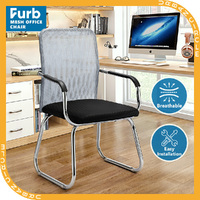 Furb Mesh Office Chair Executive Study Work Chair w/ Breathable Mesh Back Grey