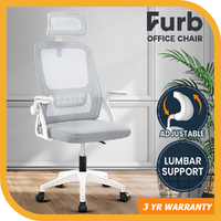 Furb Office Chair Computer Gaming Mesh Chairs Study Chair Ash Grey