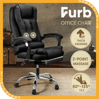 Furb Ergonomic Reclining Massage Office Chair Footrest Height Adjustable Gaming