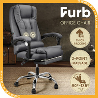 Furb Ergonomic Reclining Massage Office Chair Footrest Height Adjustable Gaming