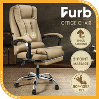 Furb Ergonomic Reclining Massage Office Chair Footrest Height Adjustable Gaming