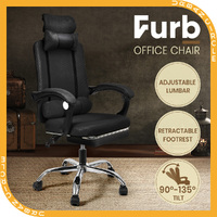 Furb Ergonomic Reclining Office Desk Chair Footrest Height Adjustable Black