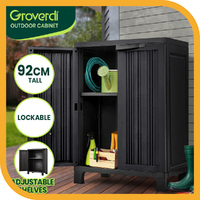 Groverdi Outdoor Storage Cabinet Box Backyard Sheds Lockable Garage Adjustable