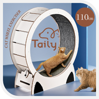 Taily Large Cat Exercise Wheel Cat Treadmill Running Wheel Scratcher Board White