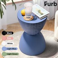 Furb Round Side Table Modern Hourglass Stool Round Stools Blue Plastic Chair