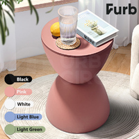 Furb Round Side Table Modern Hourglass Stool Round Stools Pink Plastic Chair