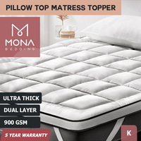 Mona Bedding Mattress Protector 2 Layer Microfibre Pillowtop Topper Cover King