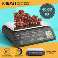 Krear 40KG Commercial Digital Kitchen Scale Electronic Weighing Market Shop LCD