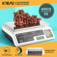 Krear 40KG Commercial Digital Kitchen Scale Electronic Weighing Market Shop LCD