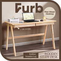 Furb 120CM Writing Computer Desk Wooden Study Home Office Desk with 2 Drawers