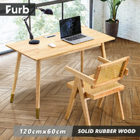 Furb 120cm Wooden Office Study Desk Laptop Computer Study Student Table Oak