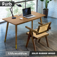 Furb 120cm Wooden Office Study Desk Laptop Computer Study Student Table Walnut