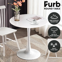 Furb 70cm Dining Table, Round Cafe Reataurent Kitchen Table White