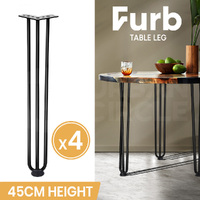 Furb 4x Hairpin Legs Coffee Table Steel Legs Industrial Desk Bench 3Rods 45CM