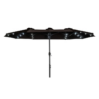 Groverdi 4.6M Double-Sided Patio Umbrella Outdoor Large Umbrella w/ Solar Lights