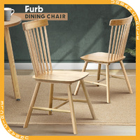 Furb Dining Chairs Set of 2 Soild Wood Accent Kitchen Chair Natural