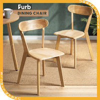 Furb Dining Chairs Set of 2 Soild Wood Accent Kitchen Chair Natural