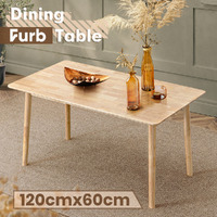 Furb Dining Table Wooden Frame Rectangle Kitchen Modern Natural Oak 120x60cm