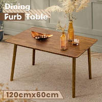 Furb Dining Table Wooden Frame Rectangle Kitchen Modern Natural Walnut 120x60cm