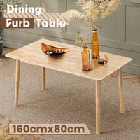 Furb Dining Table Wooden Frame Rectangle Kitchen Modern Natural Oak 160x80cm