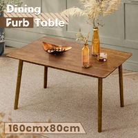 Furb Dining Table Wooden Frame Rectangle Kitchen Modern Natural Walnut 160x80cm