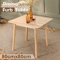 Furb Dining Table Wooden Frame Rectangle Kitchen Modern Natural Oak 80x80cm