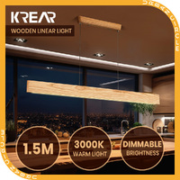 Krear Linear Pendant Light Ashwood Led Kitchen Benchtop Pendant Lamp