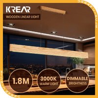 Krear Linear Pendant Light Ashwood Led Kitchen Benchtop Pendant Lamp