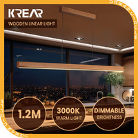 Krear Linear Pendant Light Beech Wood Led Kitchen Benchtop Pendant Lamp