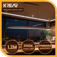 Krear Linear Pendant Light Walnut Led Kitchen Benchtop Pendant Lamp