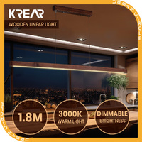 Krear Linear Pendant Light Walnut Led Kitchen Benchtop Pendant Lamp