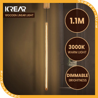 Krear Linear Pendant Light Ashwood Led Kitchen Benchtop Pendant Lamp