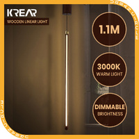 Krear Linear Pendant Light Walnut Led Kitchen Benchtop Pendant Lamp