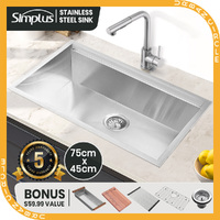 Simplus Stainless Steel Kitchen Sink 75x45CM Laundry Undermount Single Bowl Set