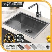 Simplus Stainless Steel Kitchen Sink 60x45CM Laundry Undermount Single Basin Set