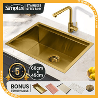 Simplus Stainless Steel Kitchen Sink 60x45CM Laundry Undermount Single Basin Kit