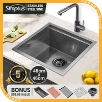 Simplus Stainless Steel Kitchen Sink 45x45CM Laundry Undermount Single Basin Set